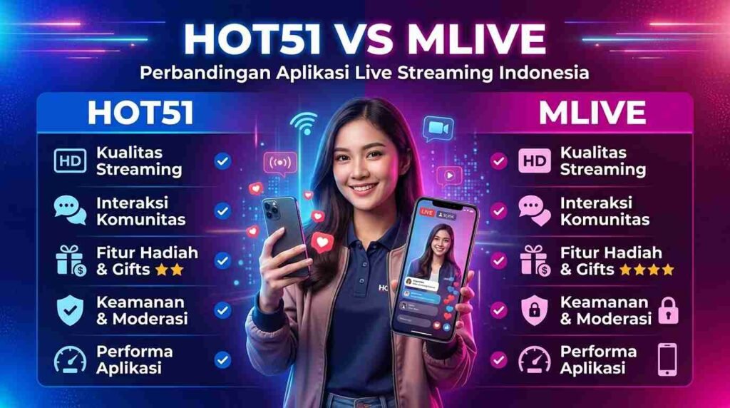 Hot51 vs Mlive: Perbandingan Aplikasi Live Streaming Indonesia
